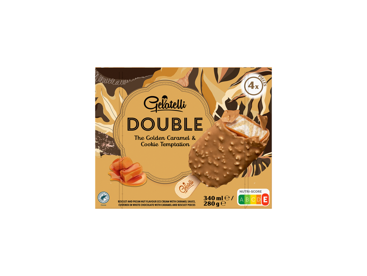 Gelatelli Double: karamellás és kekszes jégkrém.