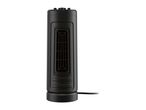 A black, cylindrical Vornado fan heater.