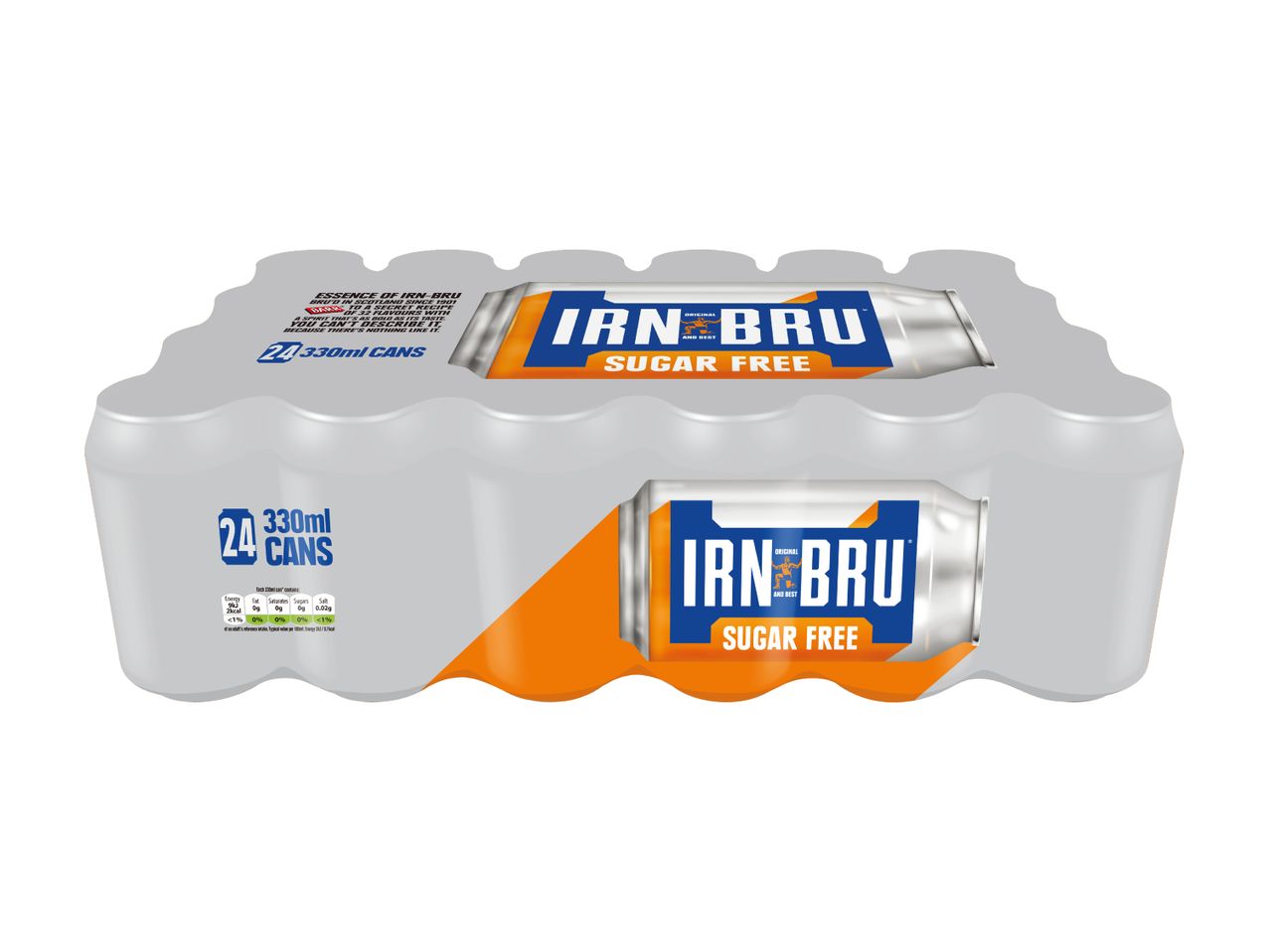 24-pack of Irn-Bru Sugar Free 330ml cans.