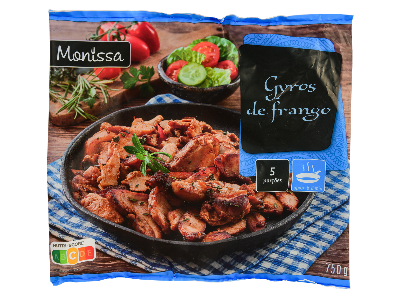 Monissa Gyros de frango com Nutri-Score A, 5 porções, 750g