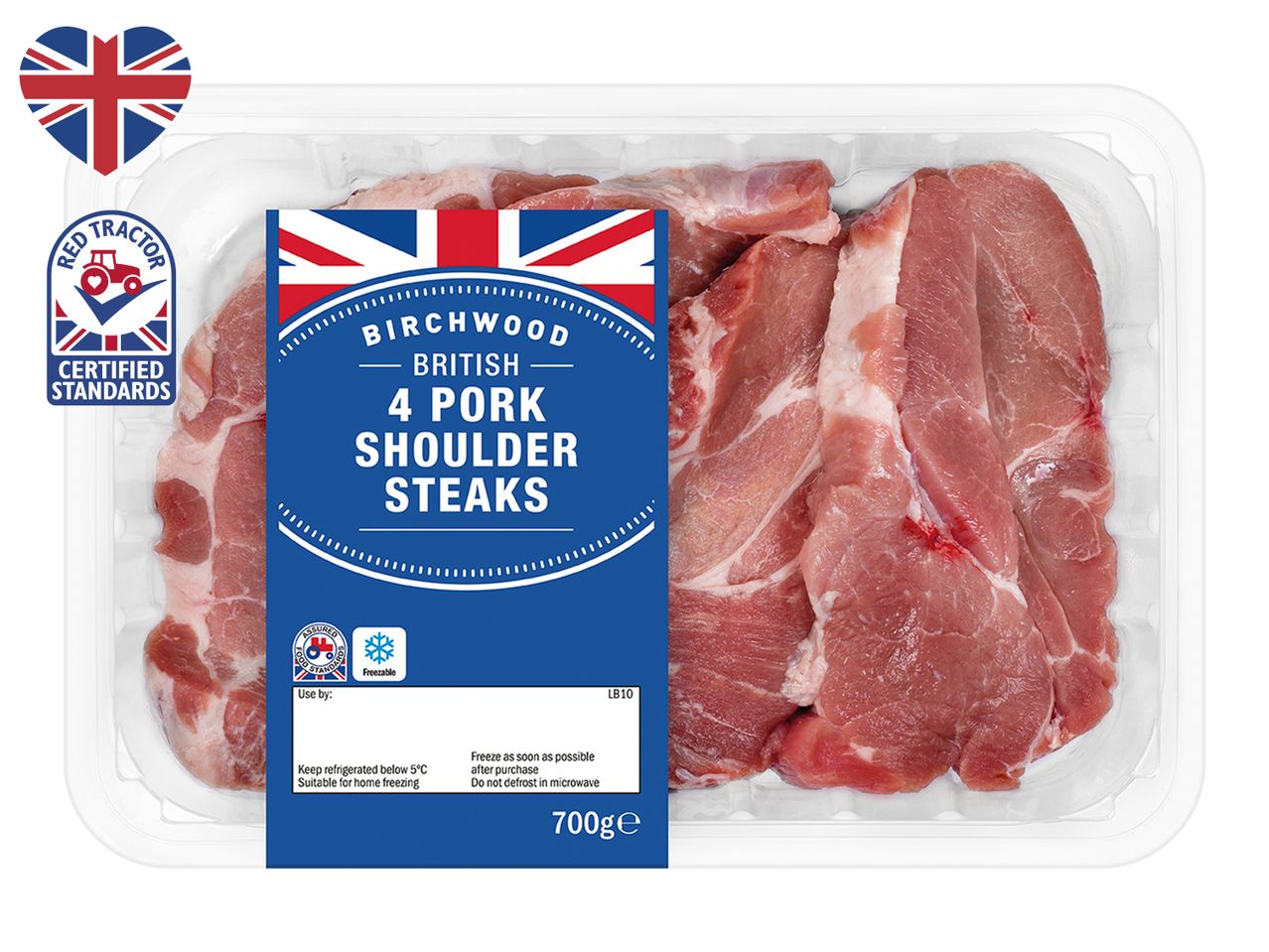 Go to full screen view: Birchwood British 4 Pork Shoulder Steaks - Image 1