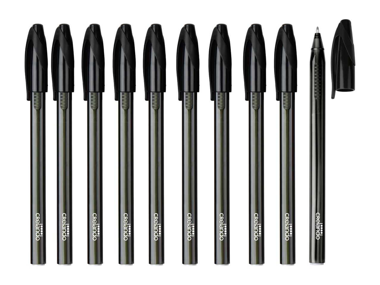 Crelando Black Ballpoint Pens - 10 Pack
