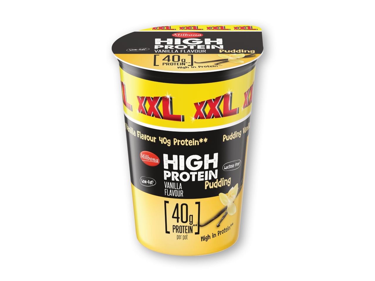 En beholder med Ydel High Protein yoghurt.