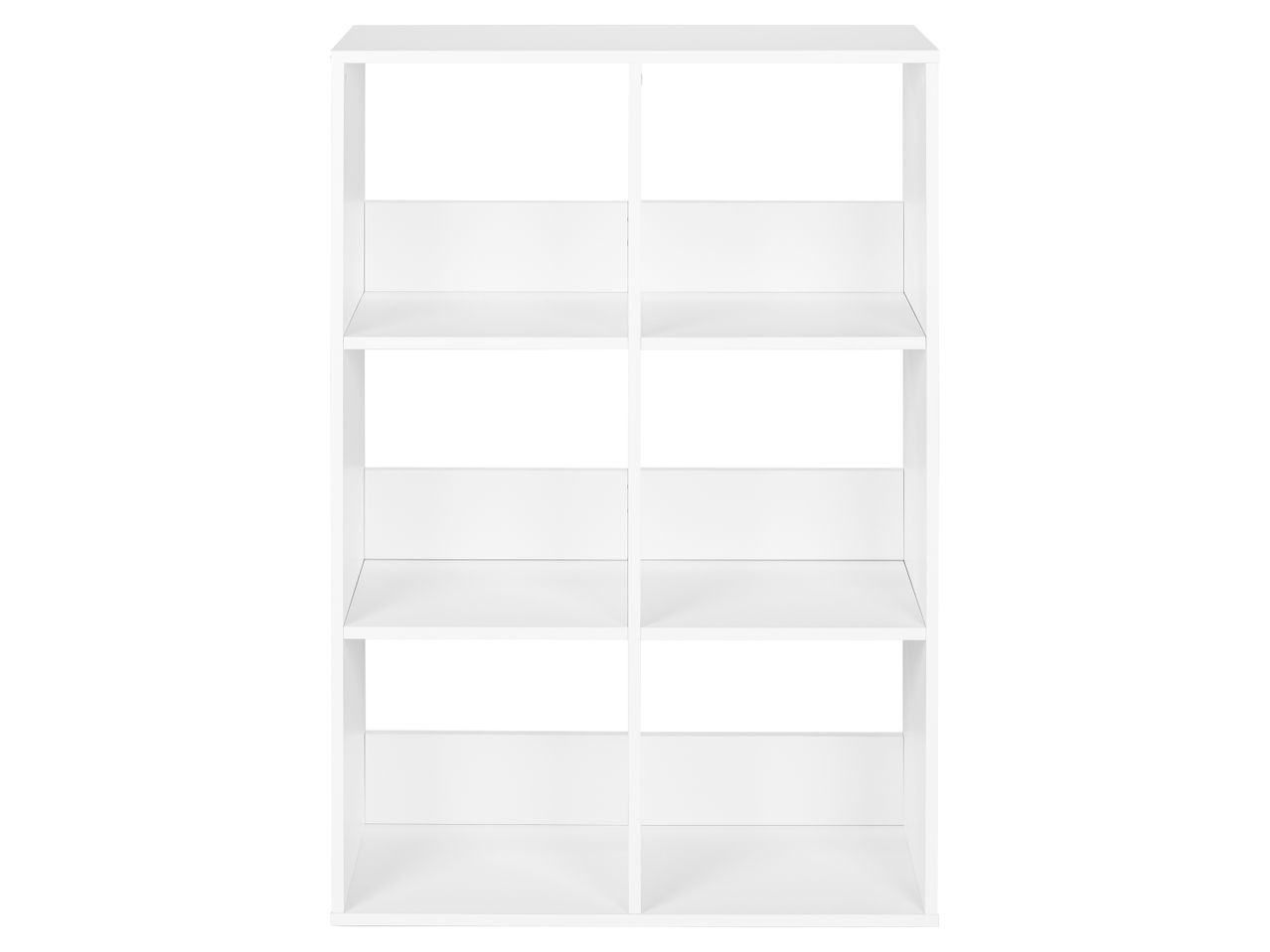 White Shelving Unit With 6 Compartments.