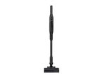 Black cordless stick vacuum cleaner with an anti-tangling brush head