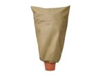 Beige plant protection cover over a potted plant