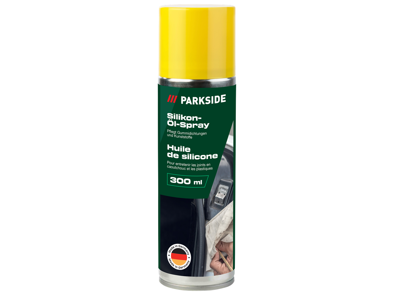 Bombe aérosol d'huile de silicone pour l'entretien des joints en caoutchouc et des plastiques, 300 ml, fabriquée en Allemagne.