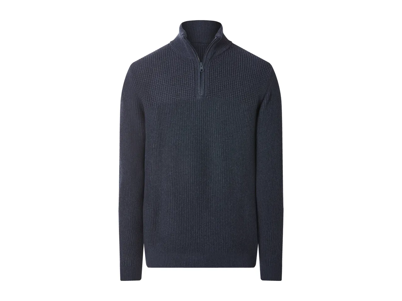 Men's navy blue half-zip knitted jumper