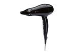 A black handheld hair dryer.