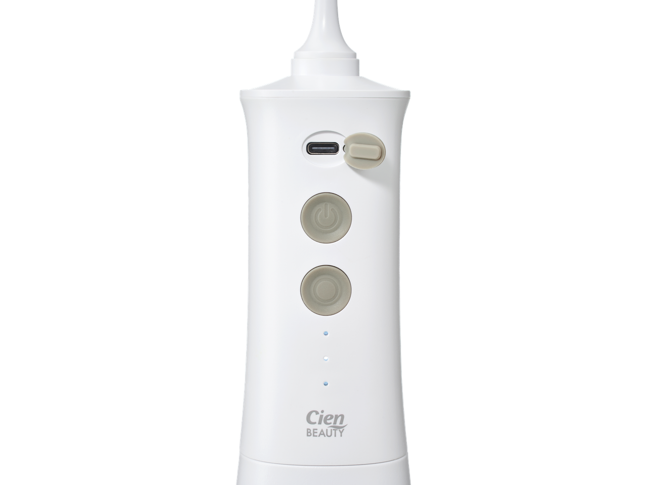 Cien Beauty hambapesur, valge, USB-C pordi ja juhtnuppudega.