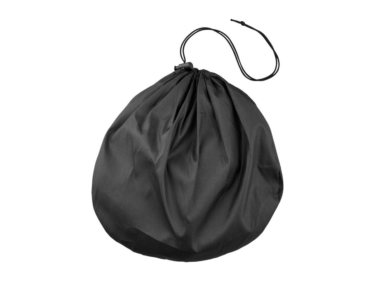 Black drawstring storage bag