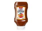 Kania Ketchup Curry Doux, bouteille de 500ml avec étiquette Nutri-Score.