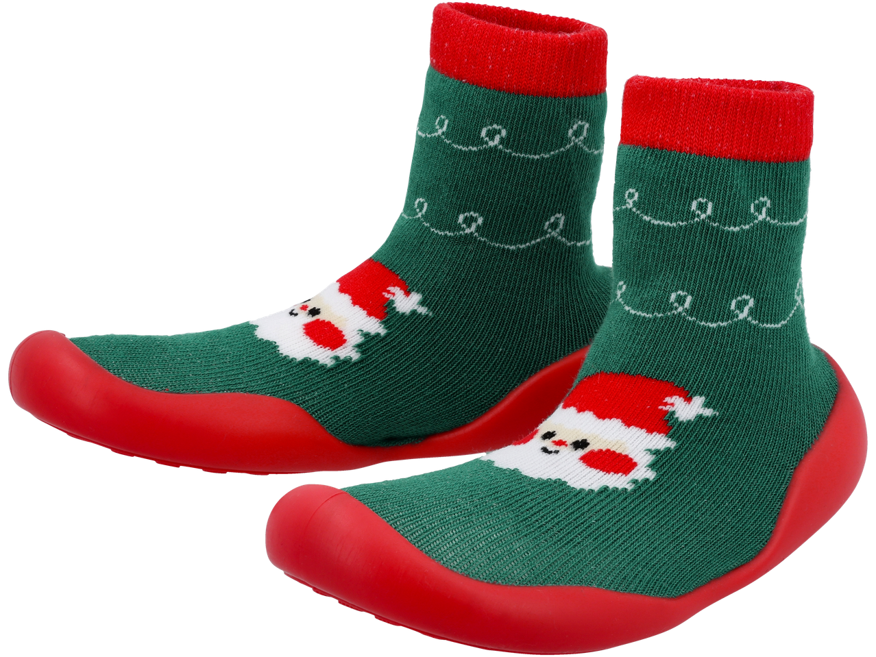 Beebikingad jõuluvana motiivi ja punase tallaga