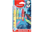 Maped Jumbo flomasteri, 6 komada, sa motivima životinja i perivim bojama.