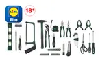 Lidl Parkside 30-piece tool set including saw, hammer, pliers, screwdrivers.