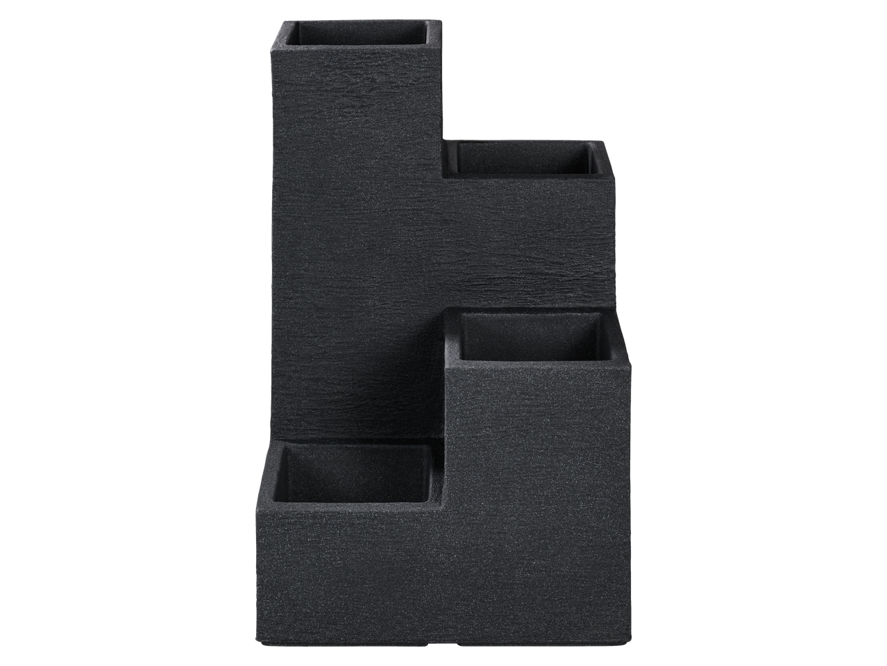 PARKSIDE® 4-Tier Stepped Planter, dark grey, with textured surface.