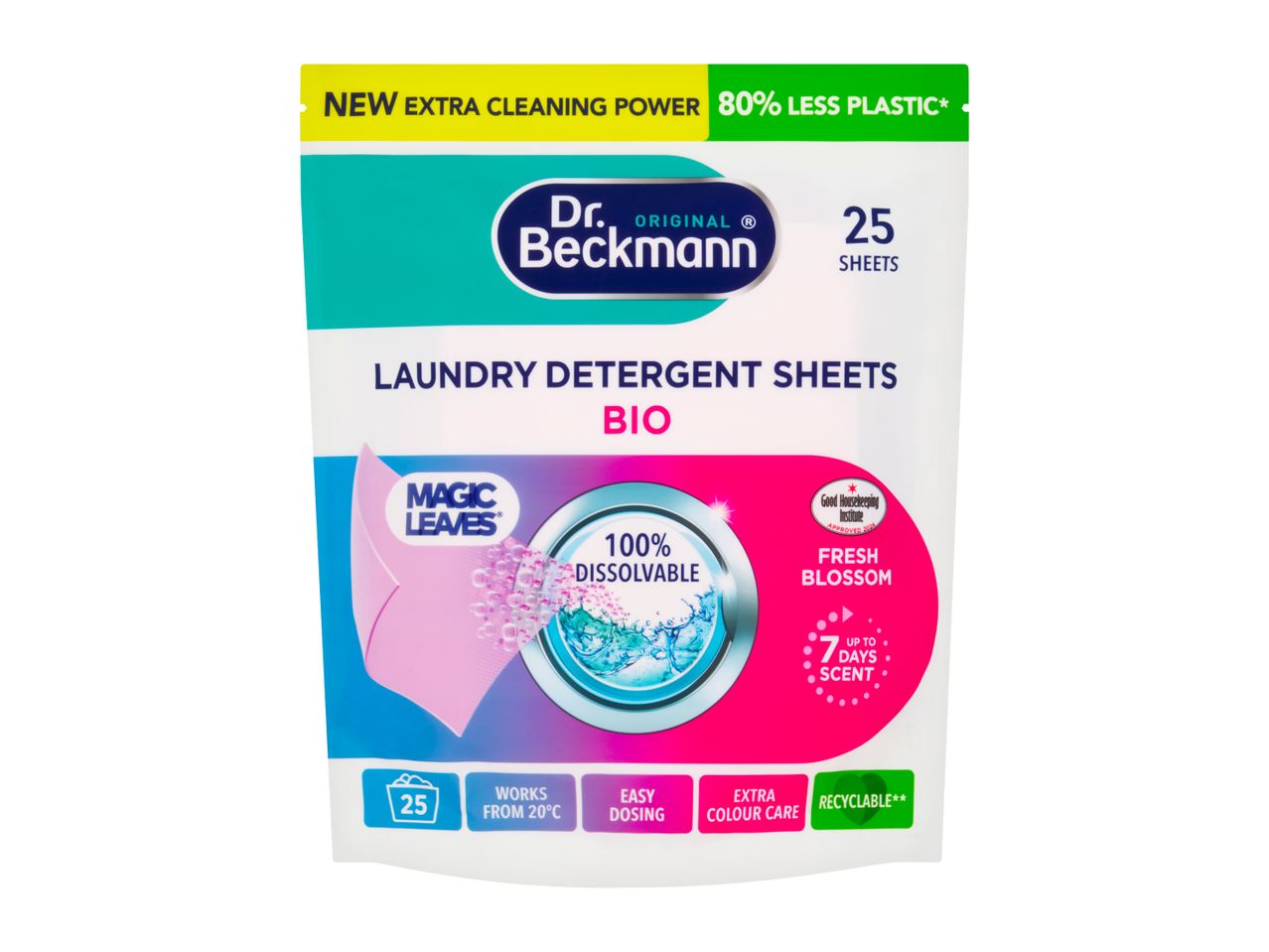Dr. Beckmann Bio Laundry Detergent Sheets: 25 washes, eco-friendly.
