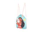 Moana and Pua drawstring bag with a light blue background and sea-themed patterns