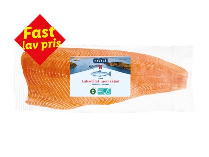 Havblå Hel laksefilet med skind