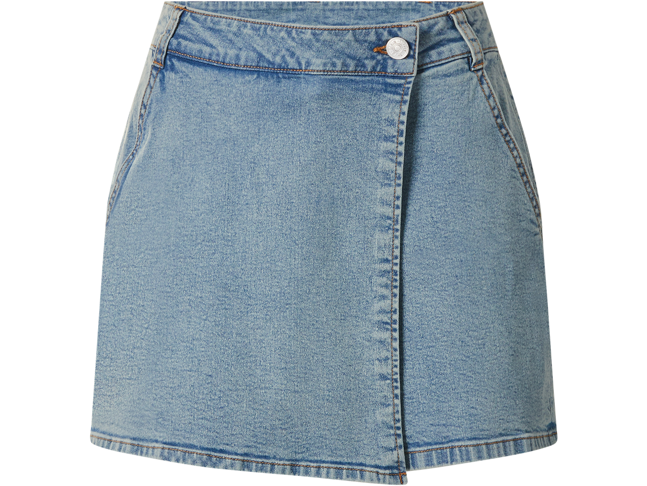 Τζιν φούστα-σορτς ESMARA με κουμπί και επικάλυψη, ανοιχτό μπλε.
