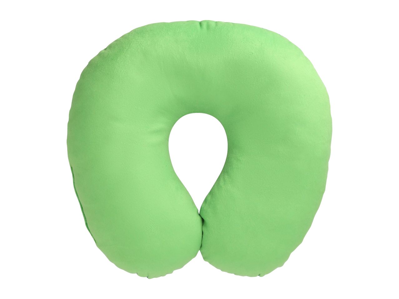 Green U-shaped neck pillow for travel comfort
