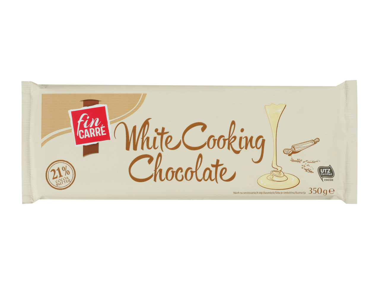 Fin Carré bela čokolada za kuhanje, 350 g, z 21 % kakavovega masla.