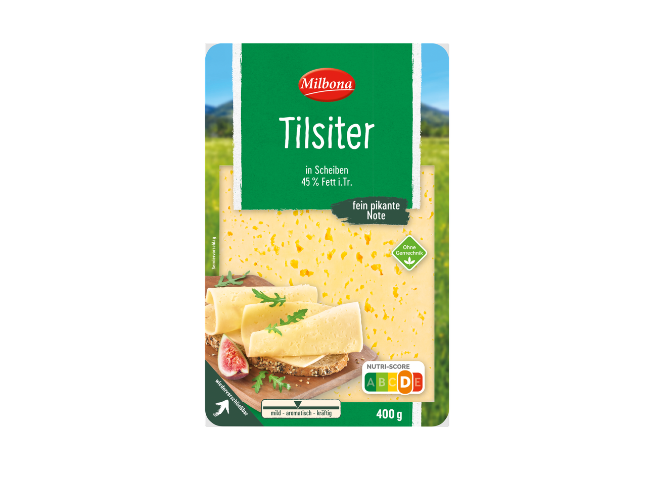 Milbona Tilsi Käse in Scheiben, 400g.