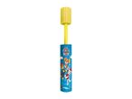 Blue water blaster with Paw Patrol characters and a yellow handle.