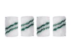 Four mini paint rollers with green stripes.