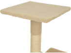 Zoofari Kradsetræ: Beige scratching post with a plush-covered top platform.