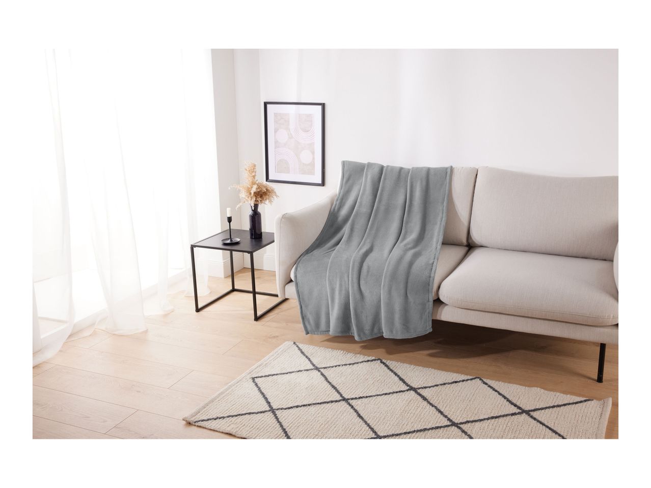 Go to full screen view: Livarno Home Blanket - Grey - Image 3