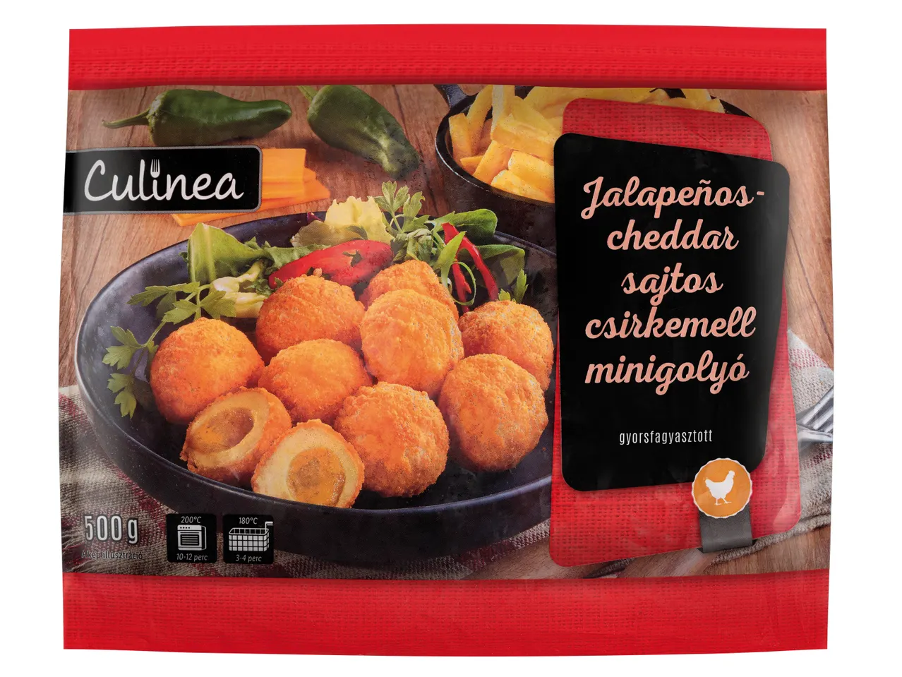 Culinea jalapeño-cheddar csirke falatkák: fagyasztott.