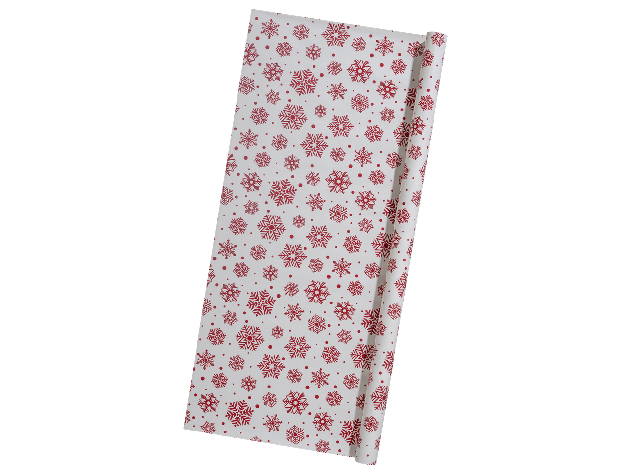 Crelando Wrapping Paper with red snowflake pattern
