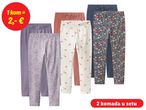 Šest pari dječjih tajica u različitim bojama i uzorcima, s cijenom i informacijama o setu.