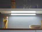 LED лента за вграждане Livarno Home, монтирана под кухненски рафт, сива.