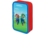 Triple pencil case featuring Mario and Luigi.