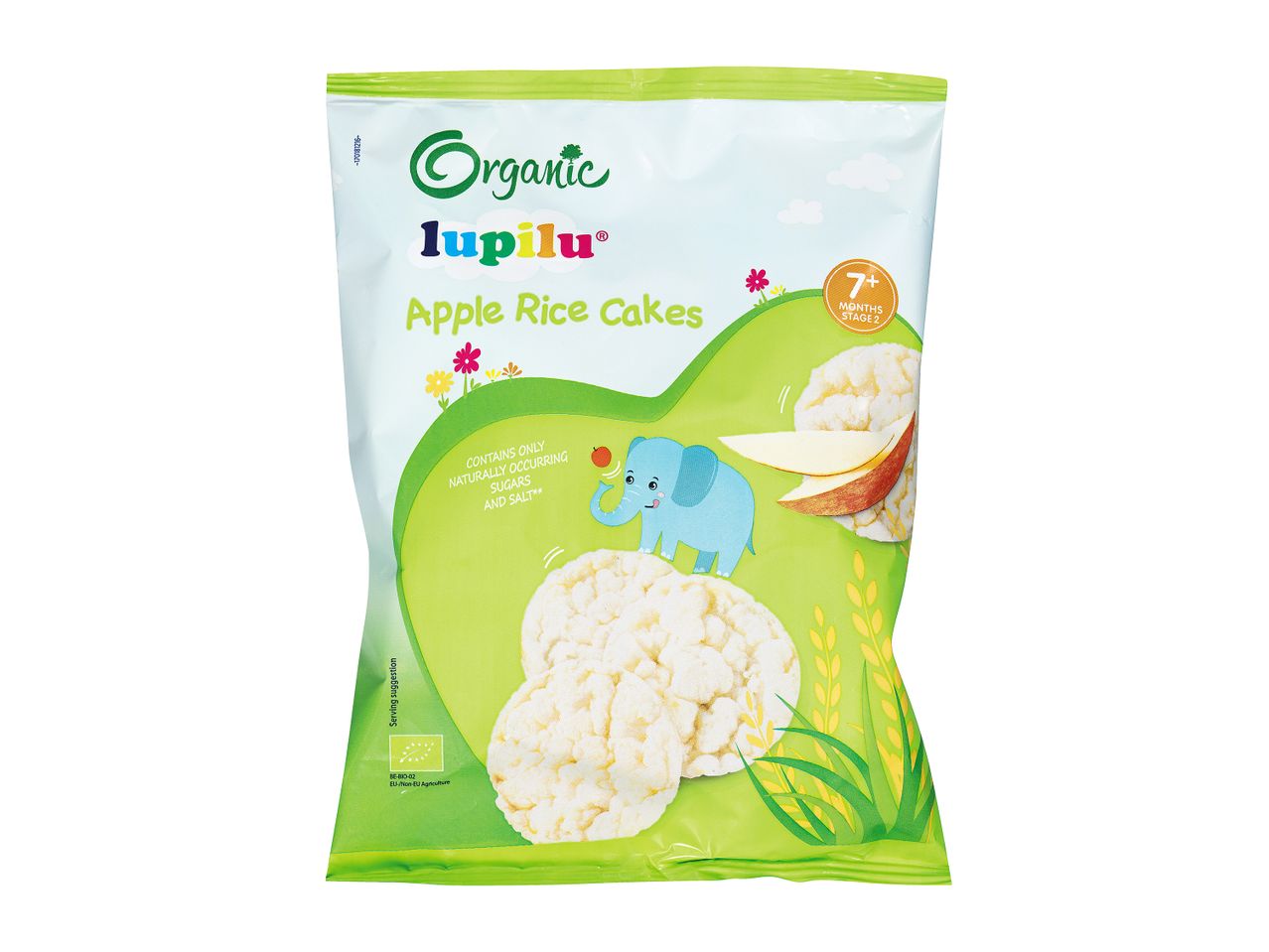 Lupilu organic apple rice cakes, 7 months+.