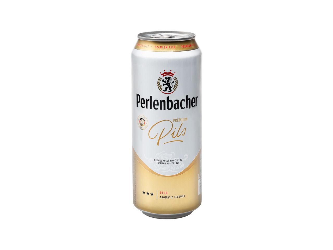 Doză Perlenbacher Premium Pils.