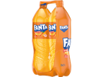 Fanta Orange gazuotas gaivusis gėrimas, 2x2L pakuotė, mažai kalorijų, 5% apelsinų sulčių.