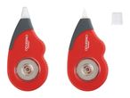 Two red Crelando correction tape dispensers and a replacement refill are shown.