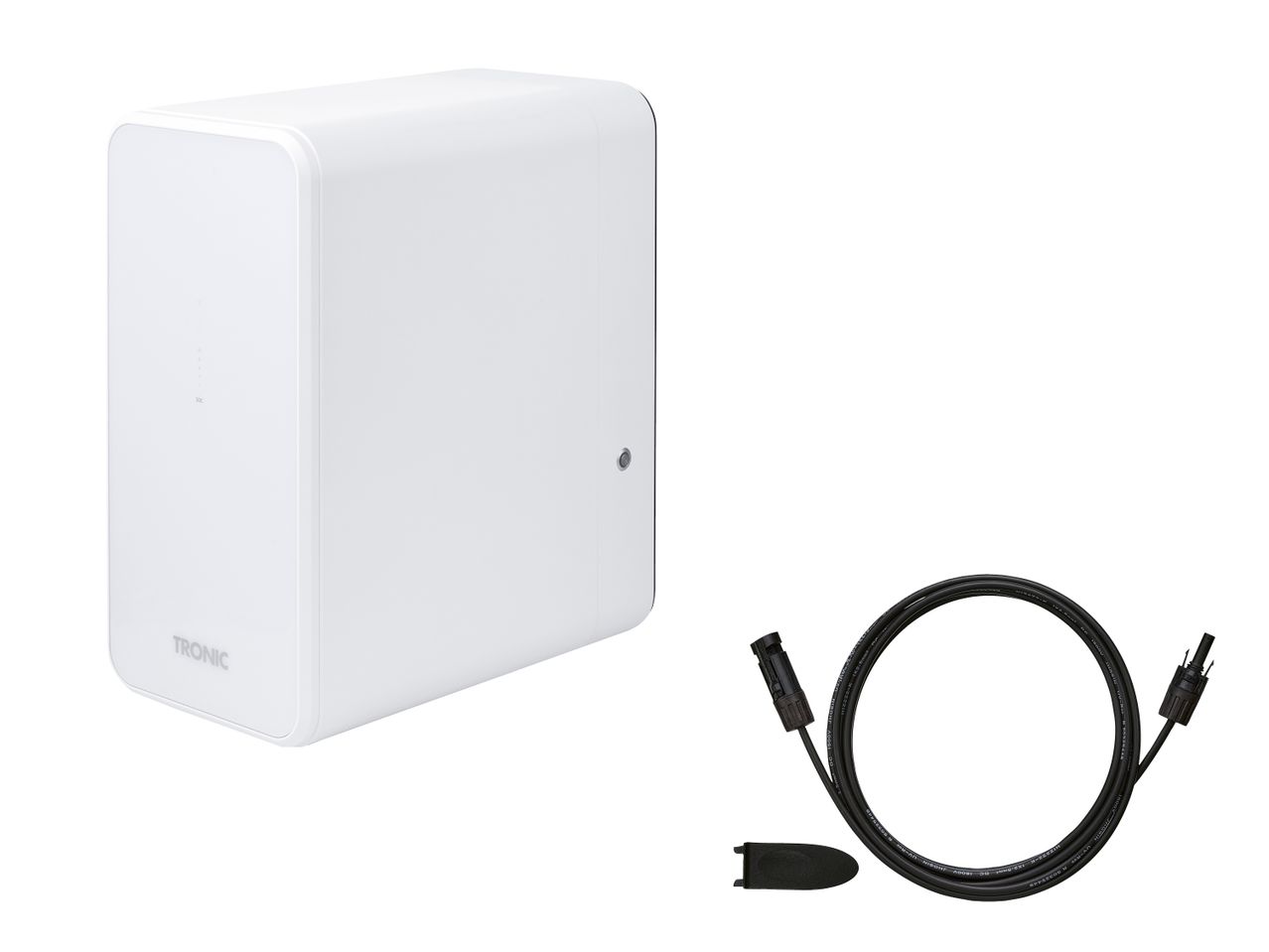 Weißes Wandladegerät mit Kabel und Stecker