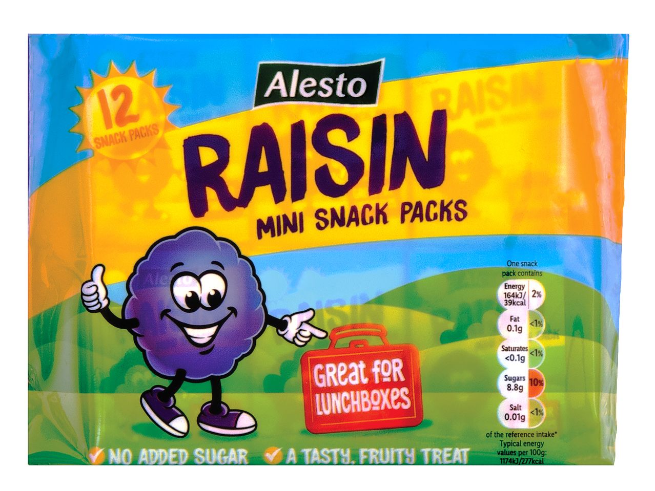 Alesto Raisin Mini Snack Packs: 12 individually wrapped snack packs, great for lunchboxes.