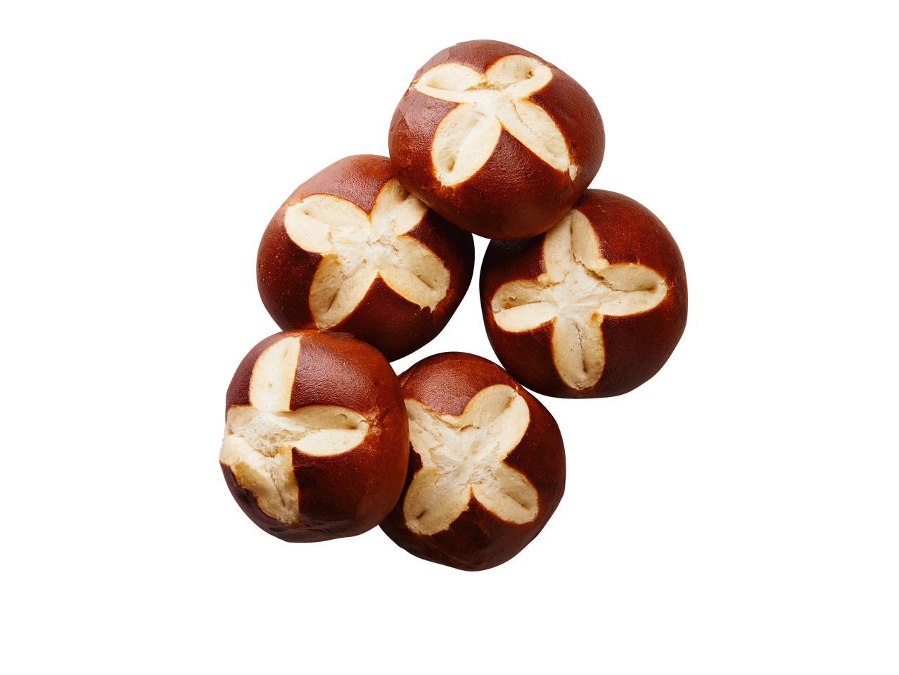 Frische Laugenbrötchen, butterig und salzig.