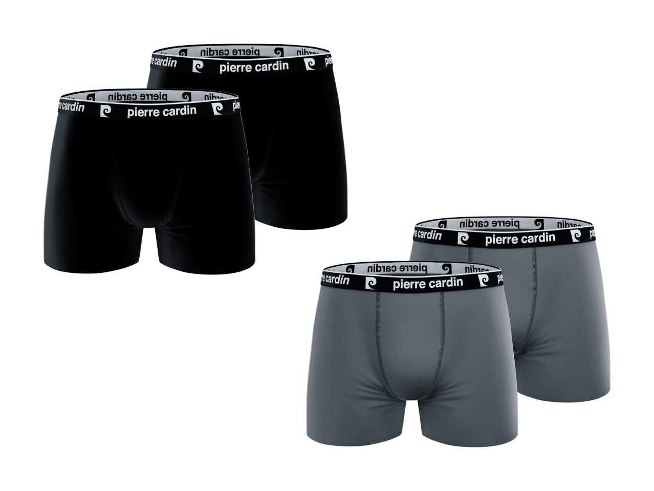 Deux boxers noirs et deux boxers gris avec ceinture logotée.