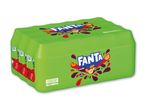 En grøn pakke med 24 eksotiske sodavand, 250 ml hver, med frugtjuice.