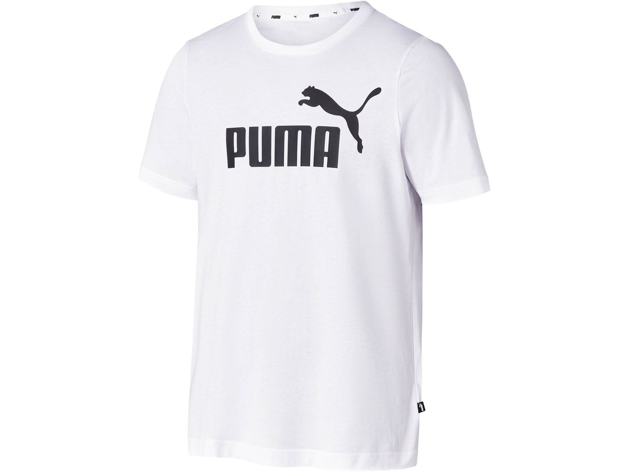 White Puma t-shirt with a black logo on the front.