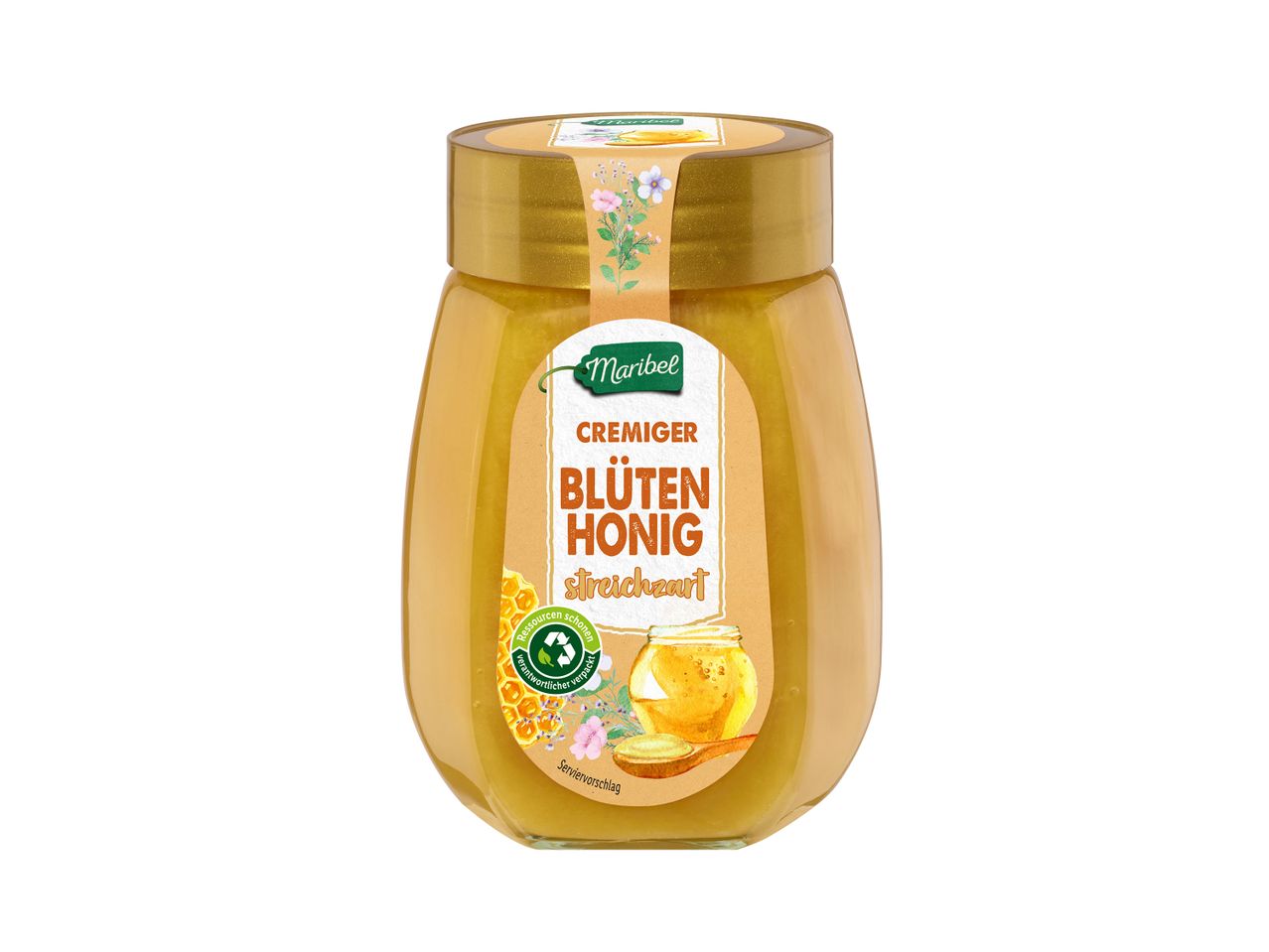 Ein Glas Lemona Blütenhonig.