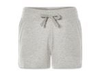 Hellgraue Joggingshorts mit Kordelzug.