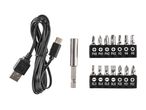 Комплект отвертки с USB кабел за зареждане включени към акумулаторен винтоверт Parkside®.
