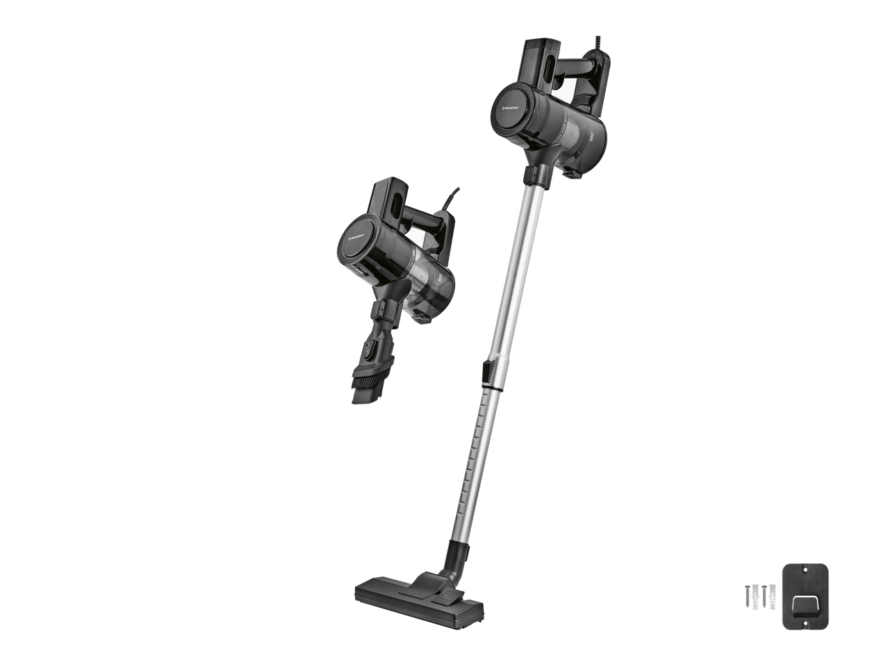 SILVERCREST-varsi-imuri ja käsi-imuri, musta ja hopea, seinätelineellä